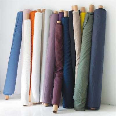 100% Organic Enzymed Stone Wash French Light Flax Linen Yarn Dyed Fabric In Rolls Low Price Per Meter